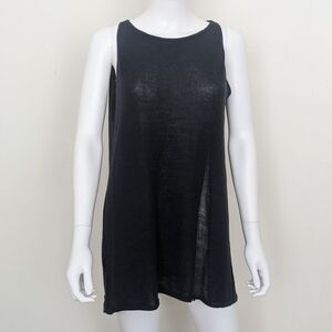Sarah Pacini Tunic Tank Merino Wool Charcoal M/L